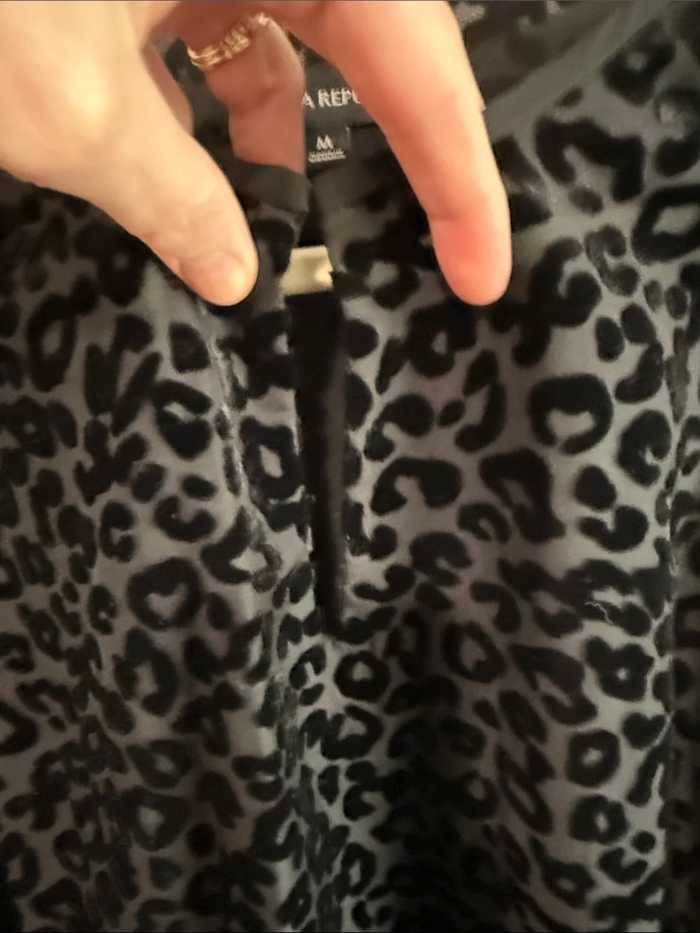 Banana Republic Black Leopard Print Long Sleeve Blouse